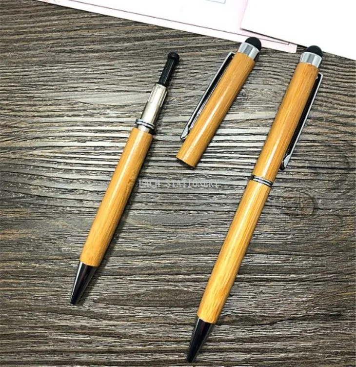 Bamboo Ballpoint Pen With Screen Touch Bamboo Ballpoint Pen With Screen Touch